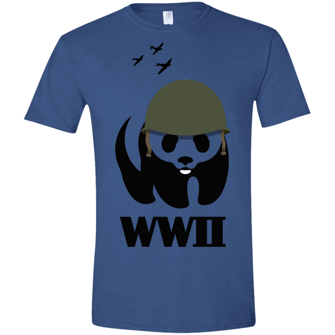 T-Shirts Heather Royal / X-Small WWII Panda Men's Semi-Fitted Softstyle