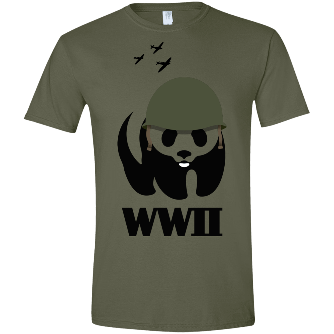 T-Shirts Military Green / S WWII Panda Men's Semi-Fitted Softstyle