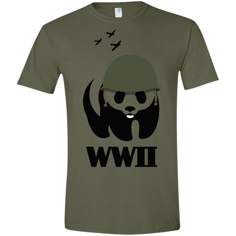 T-Shirts Military Green / S WWII Panda Men's Semi-Fitted Softstyle