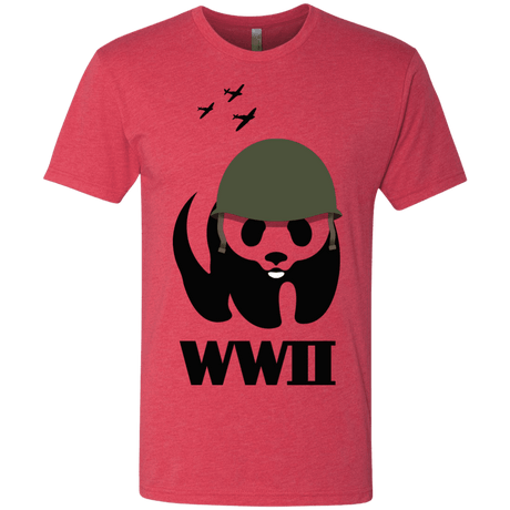 T-Shirts Vintage Red / S WWII Panda Men's Triblend T-Shirt