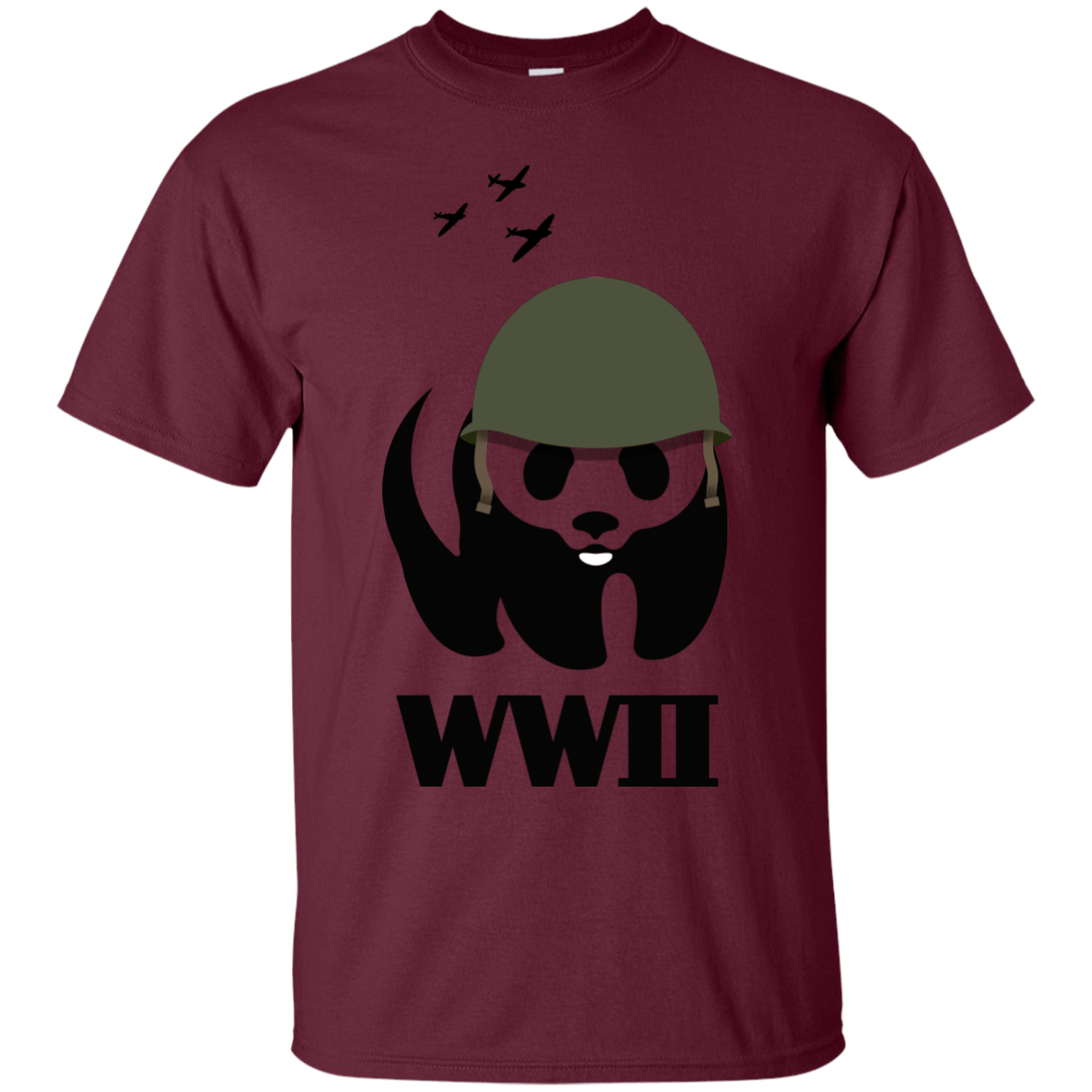 T-Shirts Maroon / S WWII Panda T-Shirt