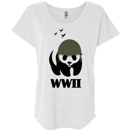 T-Shirts Heather White / X-Small WWII Panda Triblend Dolman Sleeve