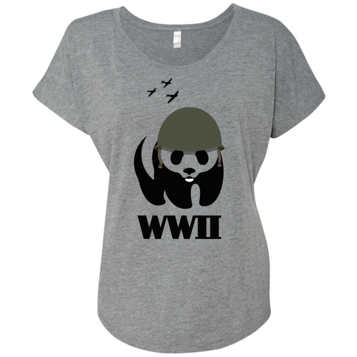 T-Shirts Premium Heather / X-Small WWII Panda Triblend Dolman Sleeve