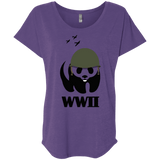 T-Shirts Purple Rush / X-Small WWII Panda Triblend Dolman Sleeve