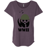 T-Shirts Vintage Purple / X-Small WWII Panda Triblend Dolman Sleeve