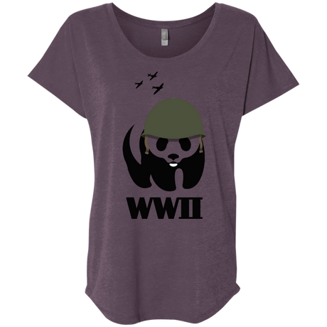 T-Shirts Vintage Purple / X-Small WWII Panda Triblend Dolman Sleeve