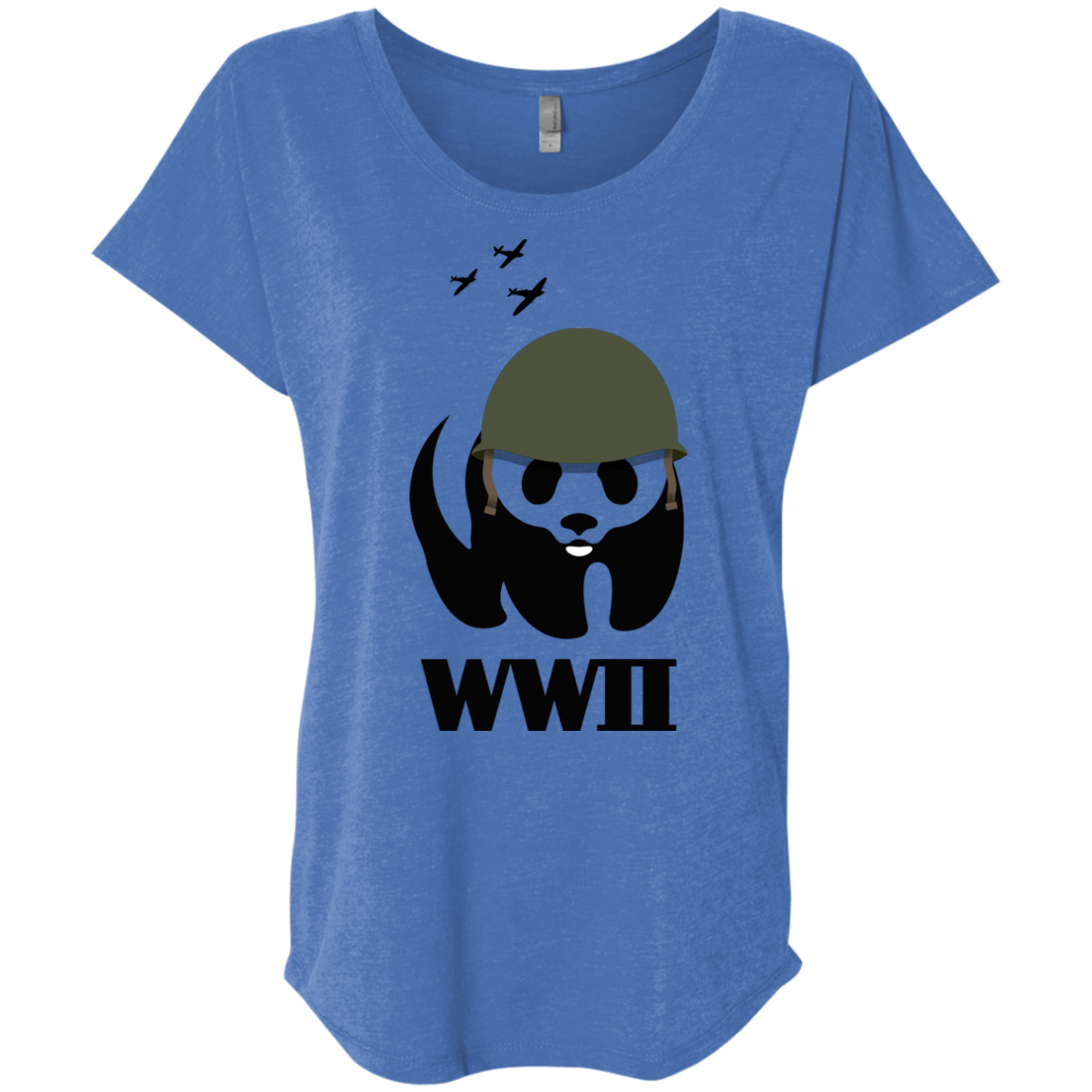 T-Shirts Vintage Royal / X-Small WWII Panda Triblend Dolman Sleeve
