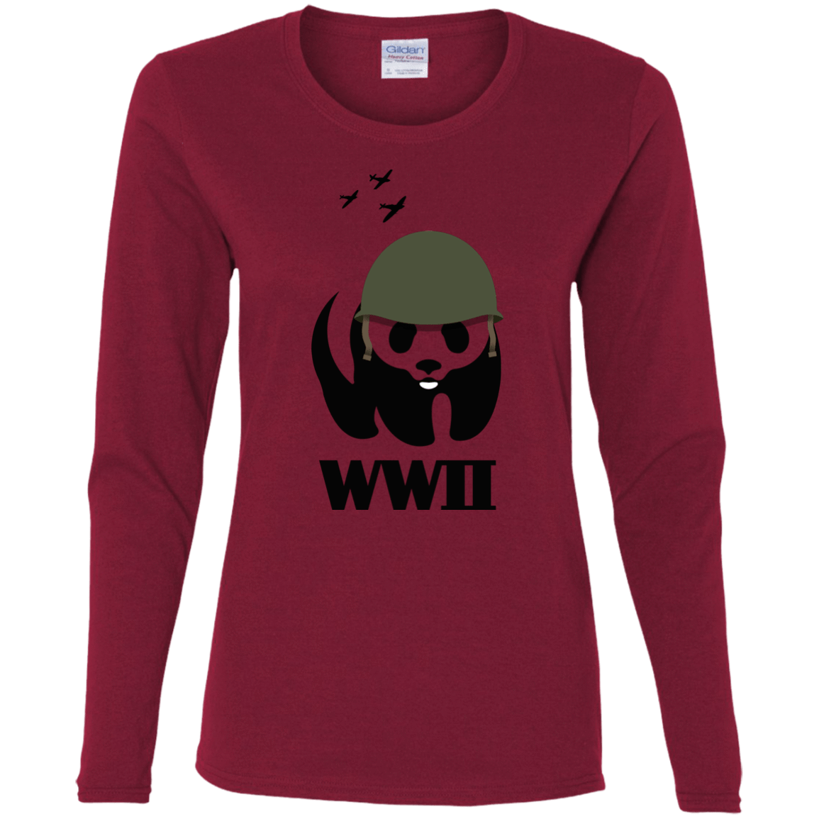 T-Shirts Cardinal / S WWII Panda Women's Long Sleeve T-Shirt