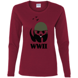 T-Shirts Cardinal / S WWII Panda Women's Long Sleeve T-Shirt