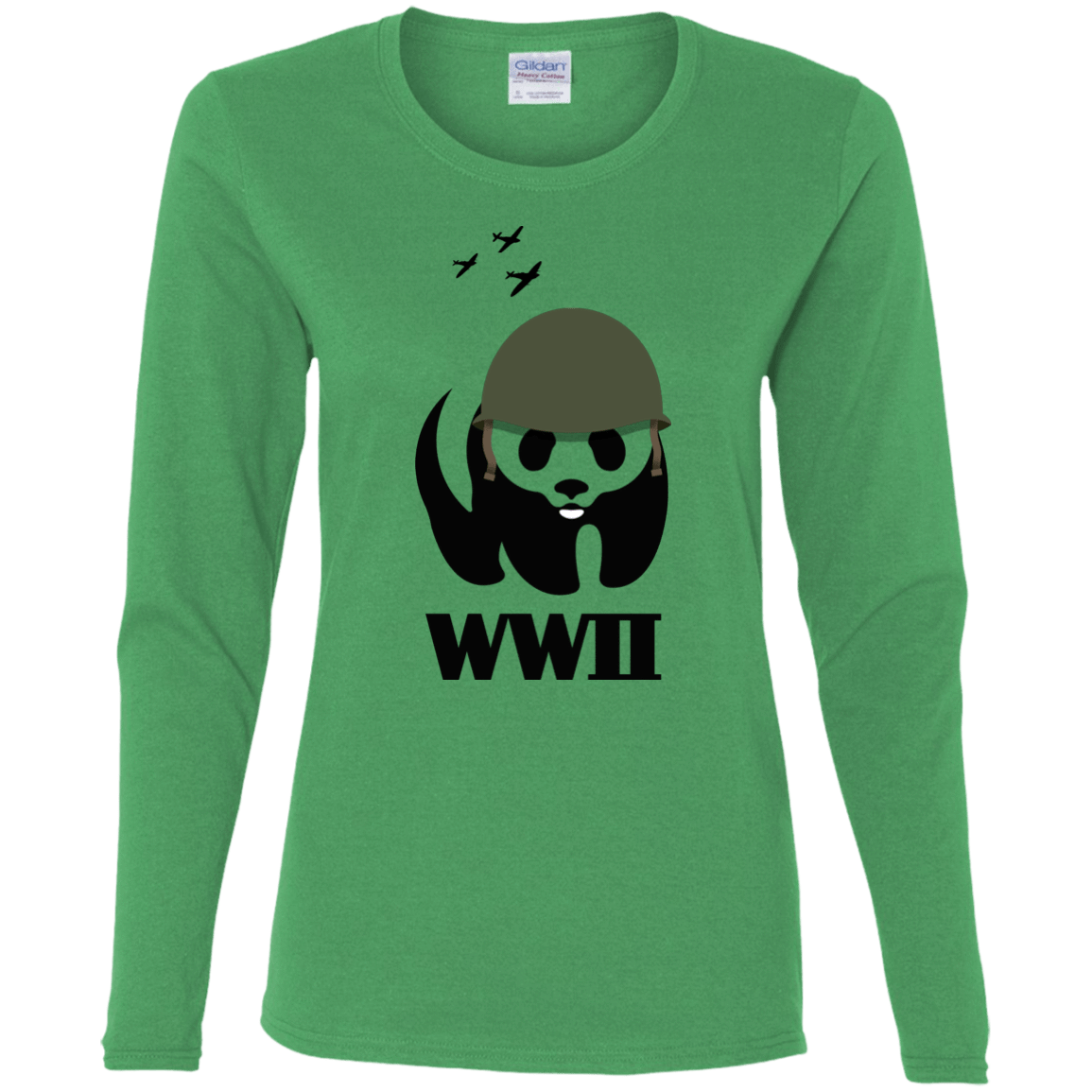 T-Shirts Irish Green / S WWII Panda Women's Long Sleeve T-Shirt