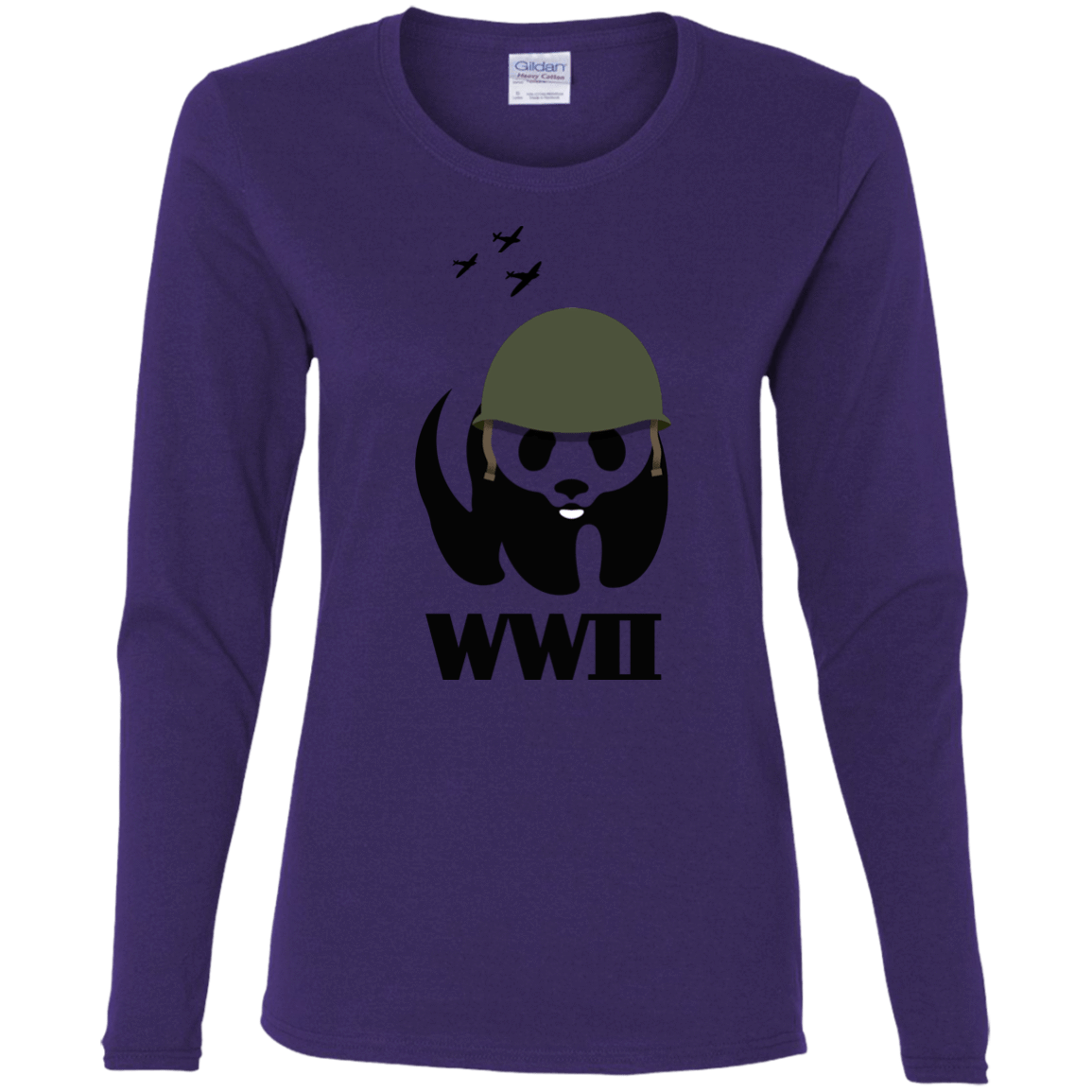 T-Shirts Purple / S WWII Panda Women's Long Sleeve T-Shirt