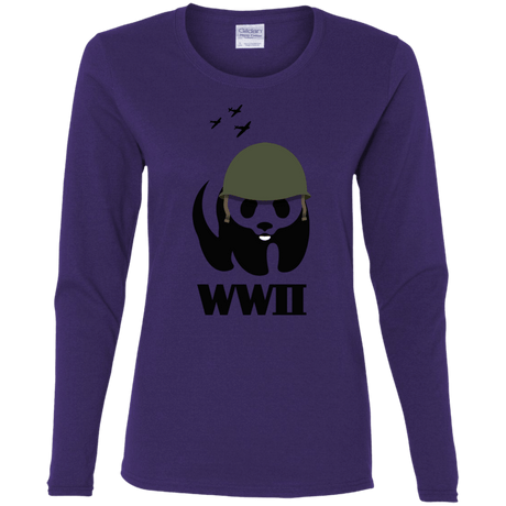 T-Shirts Purple / S WWII Panda Women's Long Sleeve T-Shirt