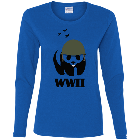 T-Shirts Royal / S WWII Panda Women's Long Sleeve T-Shirt