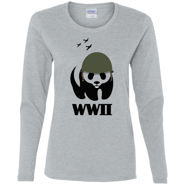 T-Shirts Sport Grey / S WWII Panda Women's Long Sleeve T-Shirt