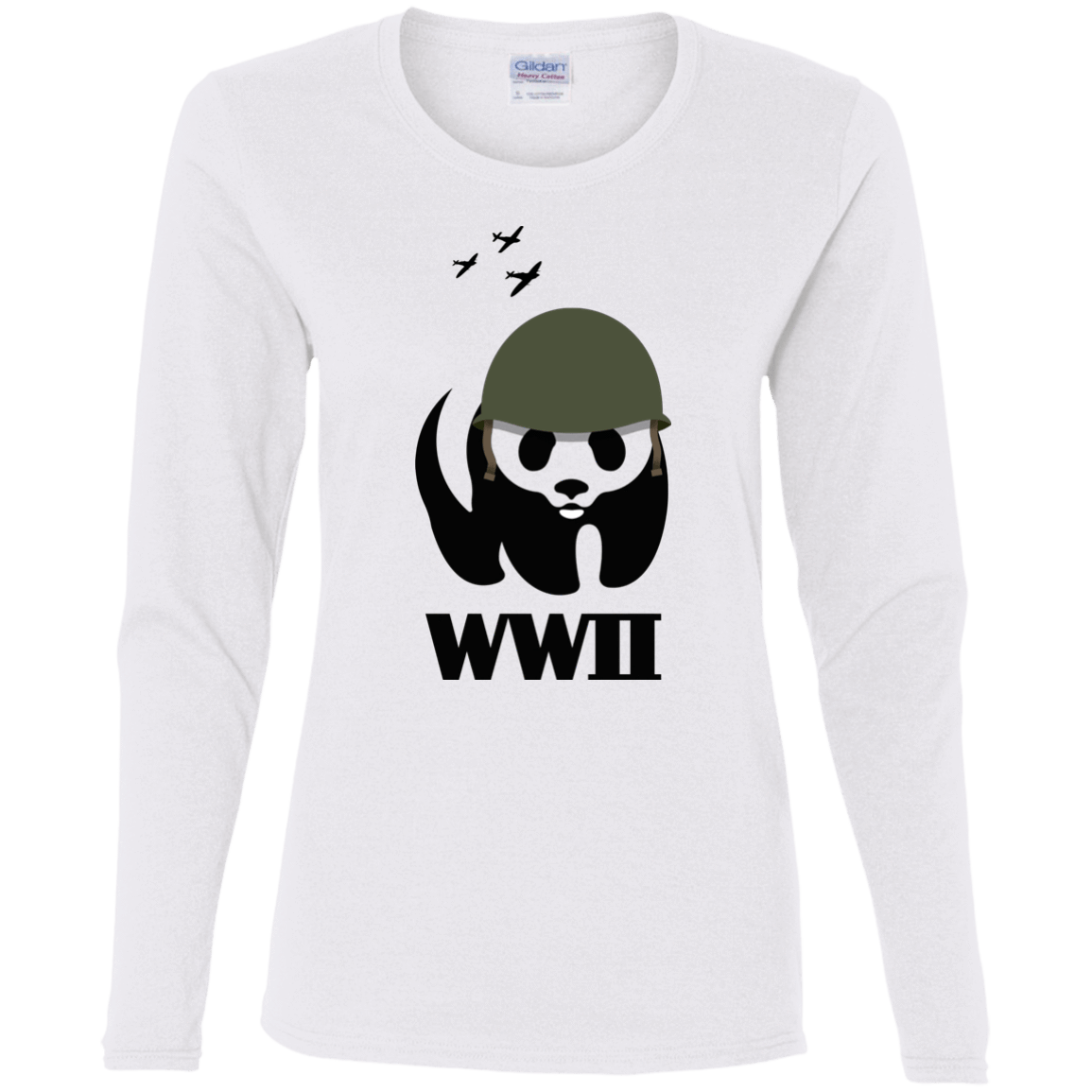 T-Shirts White / S WWII Panda Women's Long Sleeve T-Shirt