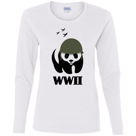 T-Shirts White / S WWII Panda Women's Long Sleeve T-Shirt