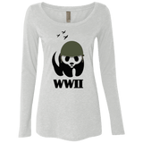 T-Shirts Heather White / S WWII Panda Women's Triblend Long Sleeve Shirt