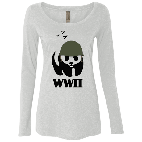 T-Shirts Heather White / S WWII Panda Women's Triblend Long Sleeve Shirt