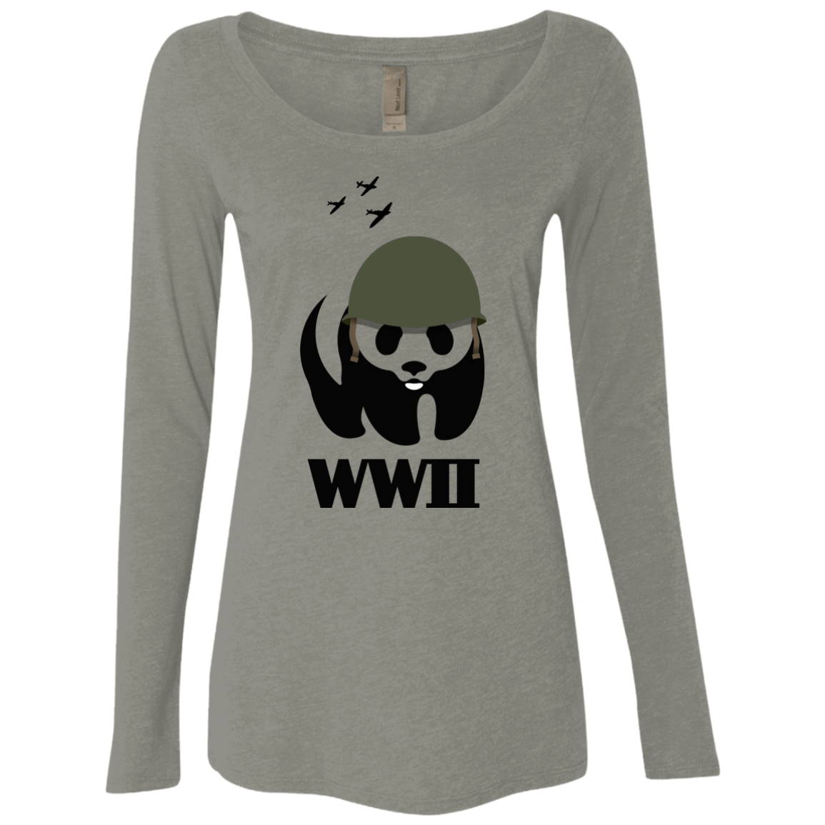 T-Shirts Venetian Grey / S WWII Panda Women's Triblend Long Sleeve Shirt