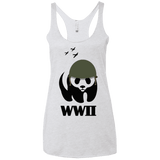 T-Shirts Heather White / X-Small WWII Panda Women's Triblend Racerback Tank