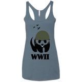 T-Shirts Indigo / X-Small WWII Panda Women's Triblend Racerback Tank