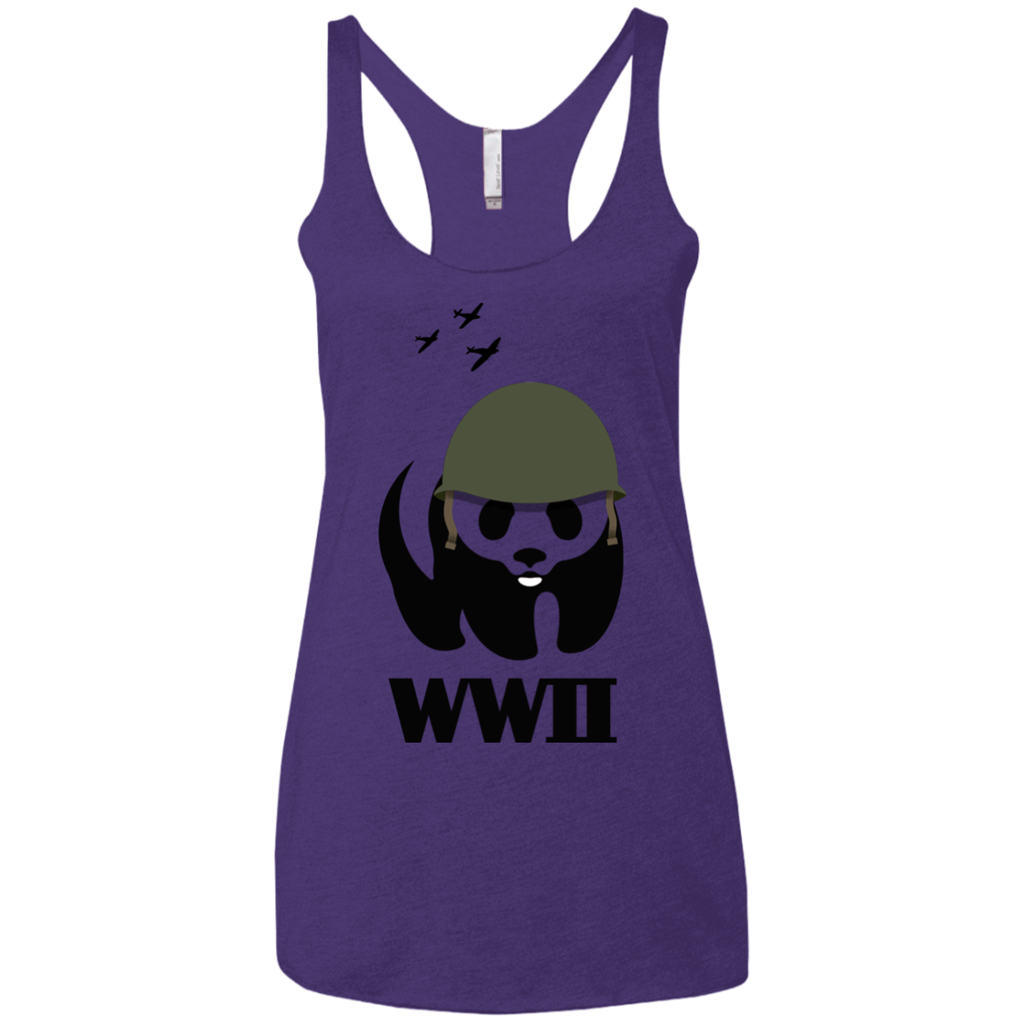 T-Shirts Purple Rush / X-Small WWII Panda Women's Triblend Racerback Tank