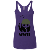 T-Shirts Purple Rush / X-Small WWII Panda Women's Triblend Racerback Tank
