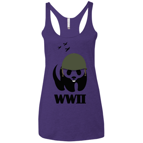 T-Shirts Purple Rush / X-Small WWII Panda Women's Triblend Racerback Tank