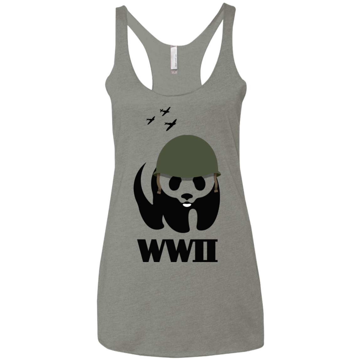 T-Shirts Venetian Grey / X-Small WWII Panda Women's Triblend Racerback Tank