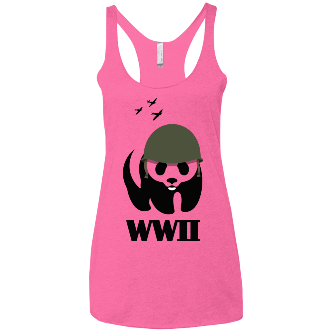 T-Shirts Vintage Pink / X-Small WWII Panda Women's Triblend Racerback Tank