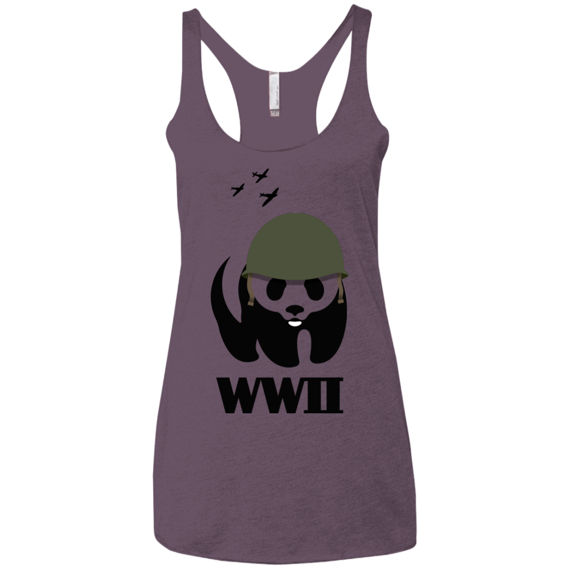 T-Shirts Vintage Purple / X-Small WWII Panda Women's Triblend Racerback Tank