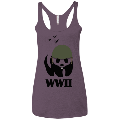 T-Shirts Vintage Purple / X-Small WWII Panda Women's Triblend Racerback Tank