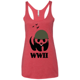 T-Shirts Vintage Red / X-Small WWII Panda Women's Triblend Racerback Tank