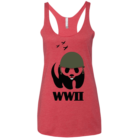 T-Shirts Vintage Red / X-Small WWII Panda Women's Triblend Racerback Tank