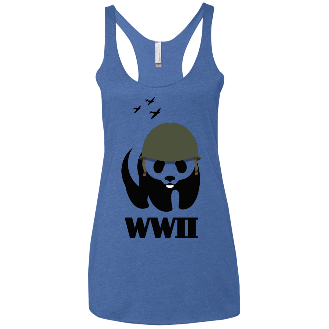 T-Shirts Vintage Royal / X-Small WWII Panda Women's Triblend Racerback Tank