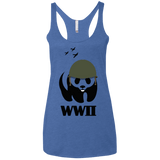T-Shirts Vintage Royal / X-Small WWII Panda Women's Triblend Racerback Tank