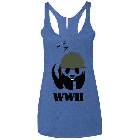 T-Shirts Vintage Royal / X-Small WWII Panda Women's Triblend Racerback Tank