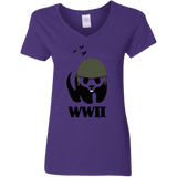 T-Shirts Purple / S WWII Panda Women's V-Neck T-Shirt