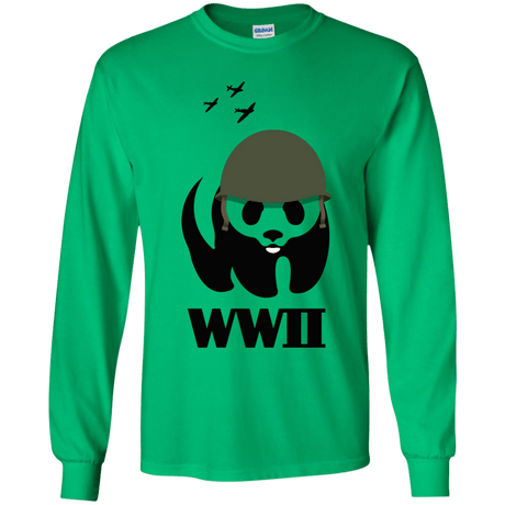 T-Shirts Irish Green / YS WWII Panda Youth Long Sleeve T-Shirt