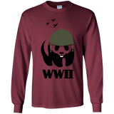 T-Shirts Maroon / YS WWII Panda Youth Long Sleeve T-Shirt