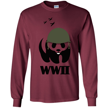 T-Shirts Maroon / YS WWII Panda Youth Long Sleeve T-Shirt