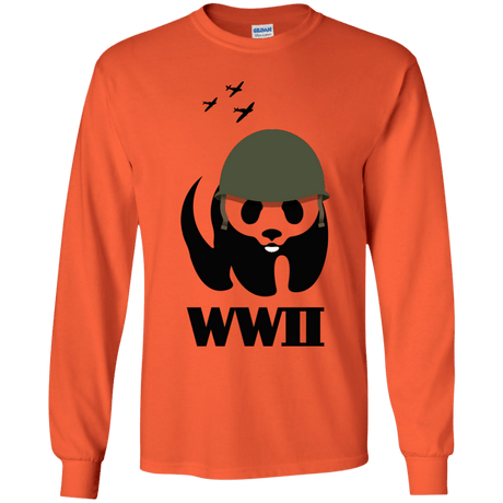 T-Shirts Orange / YS WWII Panda Youth Long Sleeve T-Shirt