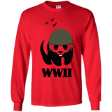 T-Shirts Red / YS WWII Panda Youth Long Sleeve T-Shirt