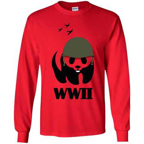 T-Shirts Red / YS WWII Panda Youth Long Sleeve T-Shirt