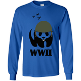 T-Shirts Royal / YS WWII Panda Youth Long Sleeve T-Shirt