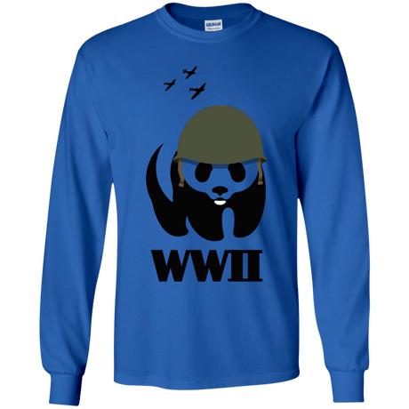 T-Shirts Royal / YS WWII Panda Youth Long Sleeve T-Shirt
