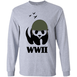 T-Shirts Sport Grey / YS WWII Panda Youth Long Sleeve T-Shirt