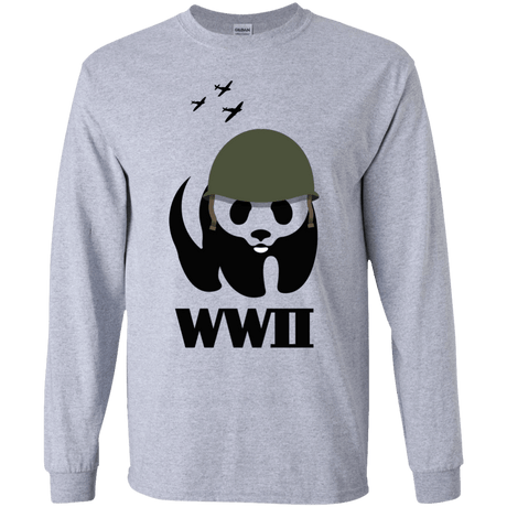 T-Shirts Sport Grey / YS WWII Panda Youth Long Sleeve T-Shirt