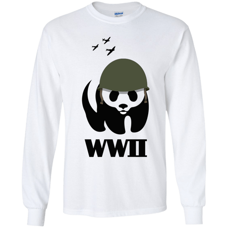 T-Shirts White / YS WWII Panda Youth Long Sleeve T-Shirt