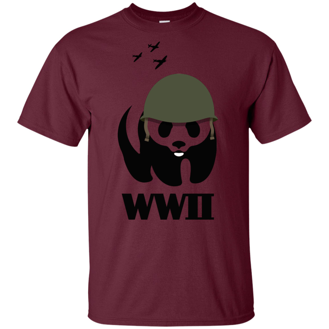 T-Shirts Maroon / YXS WWII Panda Youth T-Shirt